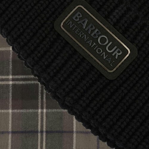 Barbour International Sweeper Beanie & Scarf Gift Box Set Black