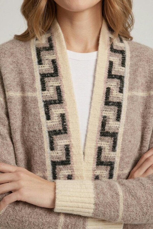Izabel London Printed Open Front Longline Cardigan