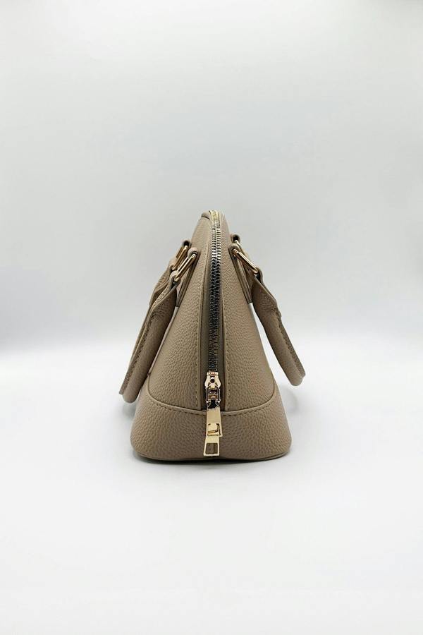 Faux Leather Mini Crossbody Bag In Beige - svnx