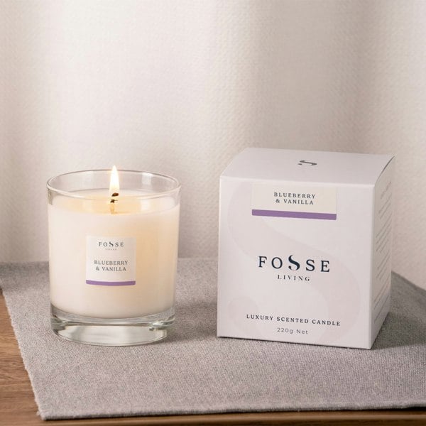 Blueberry & Vanilla Scented Candle - Fosse Living | Luxury Home Fragrances