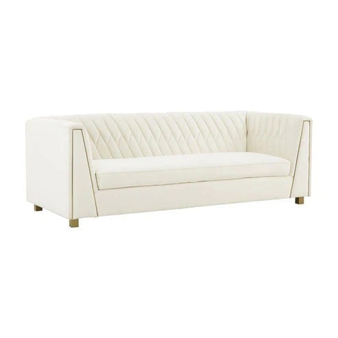 Furniture Edit Wafa Cream Velvet Sofa - UK