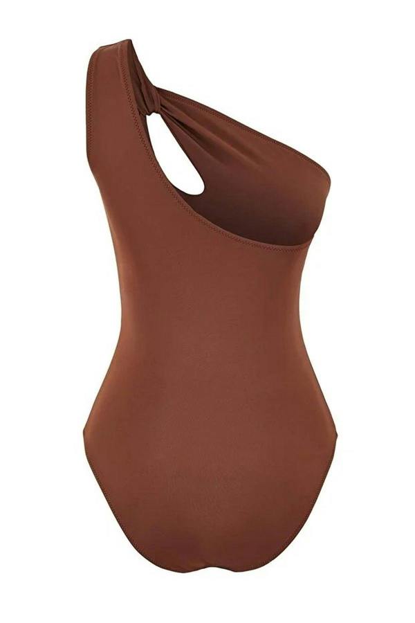 WOVCOR One Shoulder Cut Out Detail Padded Regular Swimsuit