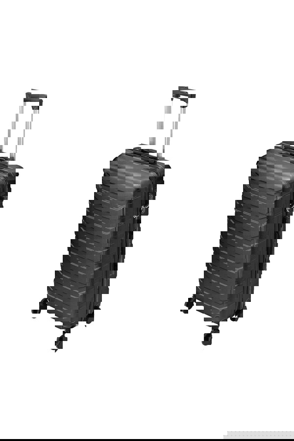 Living and Home Rolling Hardshell Luggage Travel Suitcase, 24" Black