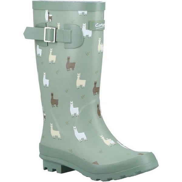 Cotswold Childrens/Kids Farmyard Alpaca Wellington Boots - Green