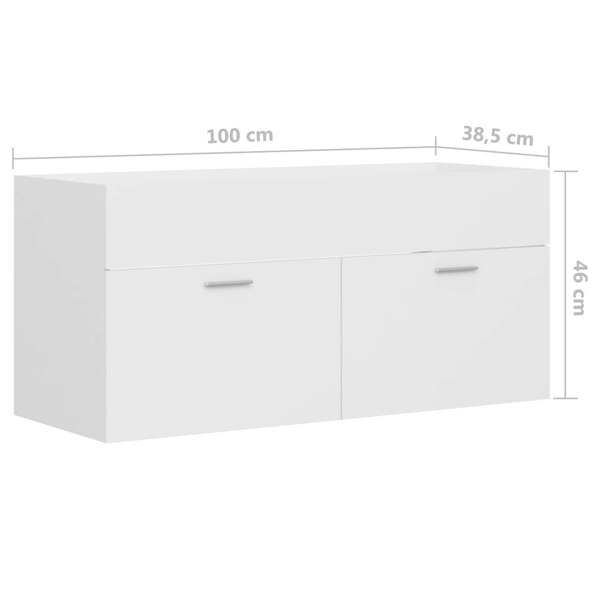 Berkfield Sink Cabinet White 100x38.5x46 cm Engineered Wood
