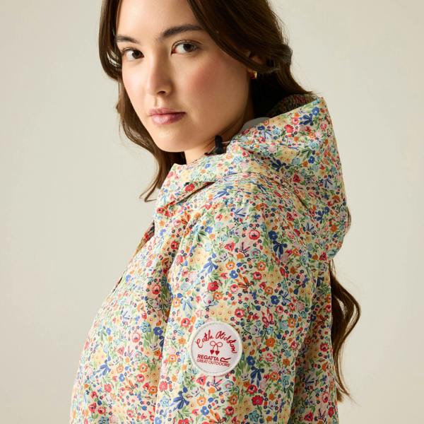 Regatta Womens/Ladies Cath Kidston Ditsy Floral Long Length Waterproof Jacket - Cream Harmony - 