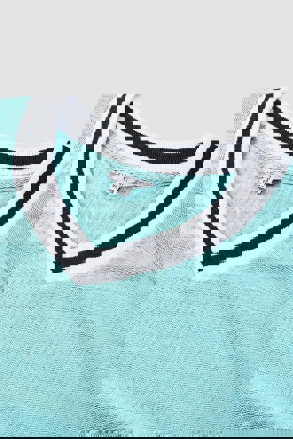 ENORSIA Womens V-Neck Herringbone effect sweatshirts