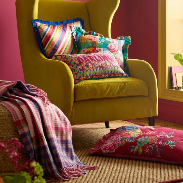 Sophie Robinson Darling Waffle Check Blanket Throw Bright
