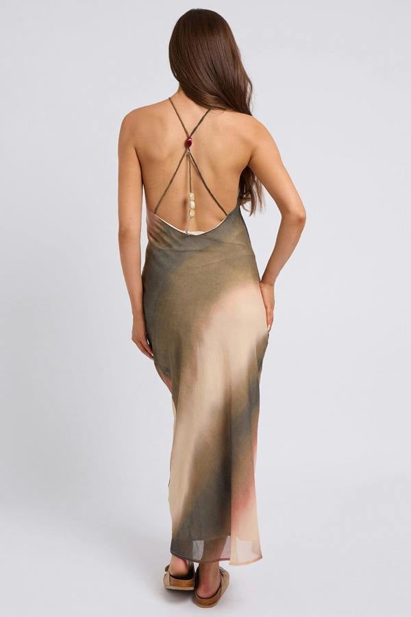 Urban Bliss Ombre Beaded-Back Maxi Dress