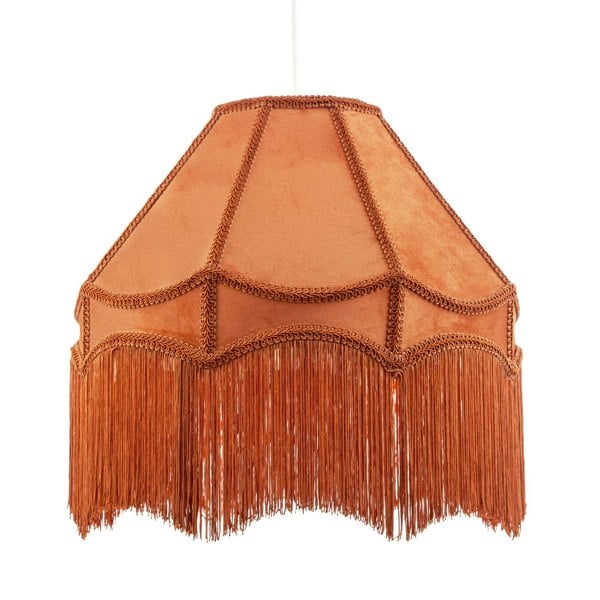Traditional Victorian Empire 40cm Lamp Shade in Ochre with Tassels Image 5