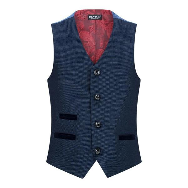Paul Andrew Boys 3 Piece Navy Blue Birdseye Tweed Suit