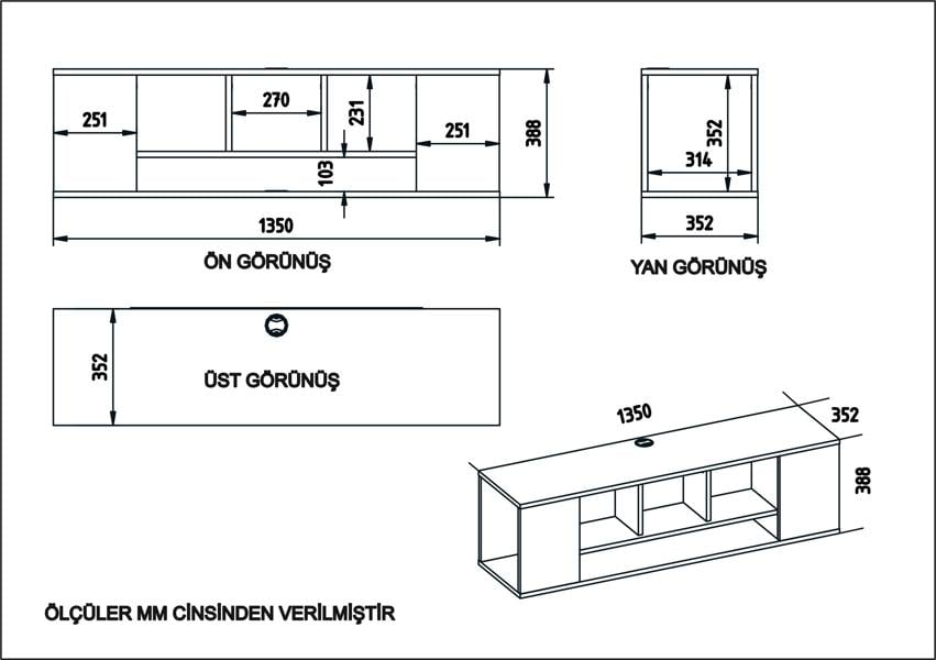 Decorotika Paldi Modern Tv Stand TV Cabinet for TV's up to 55"
