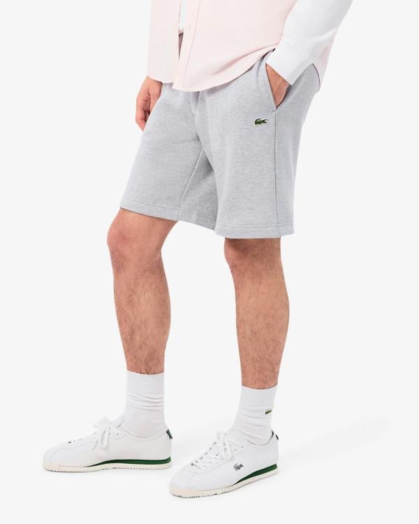 Lacoste Regular Fit Mens Fleece Shorts - Silver Chine CCA | CHO | Designer Mens Sweatshorts