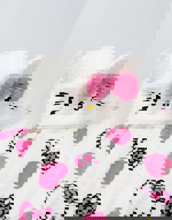 Hello Kitty Womens Multicoloured Character Hooded Bathrobe