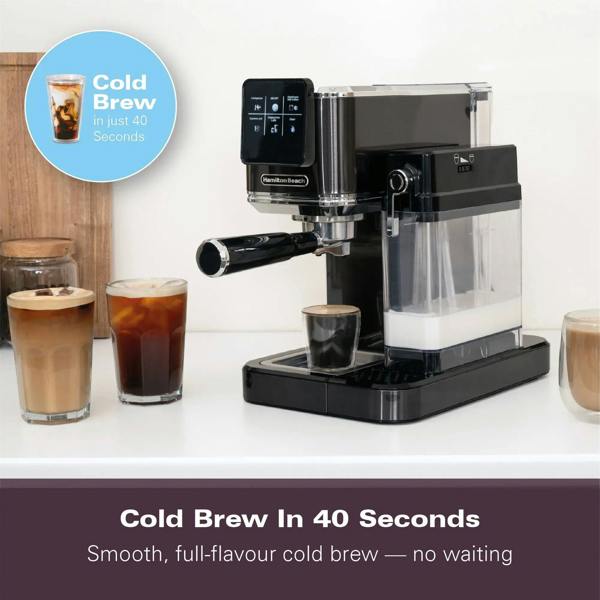 Hamilton Beach BaristaPro+ Touch 8-in-1 Espresso Machine Black