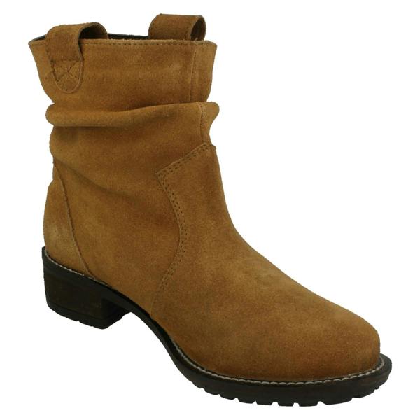 Leather Collection Ladies Leather Collection Mid Heel Slouch Boots
