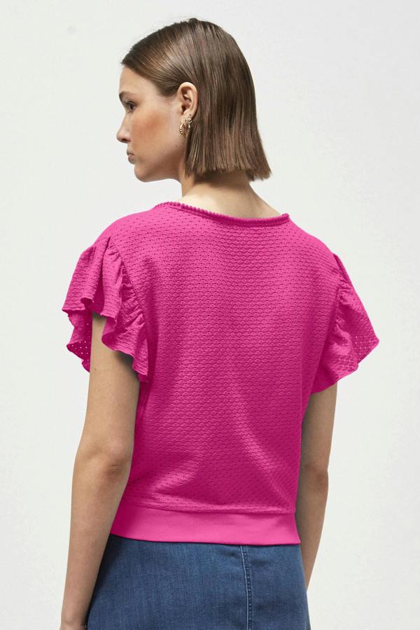 ENORSIA Women’s Frill Sleeve T-Shirt