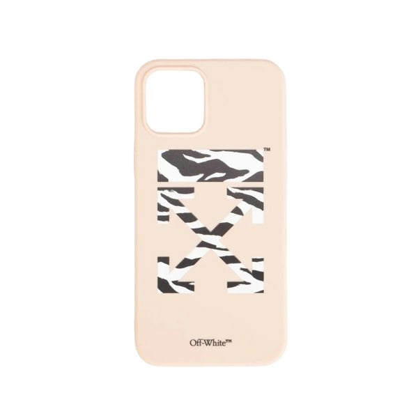 Off White iPhone 12 Pro Compatible Zebra Print Phone Case - Pink