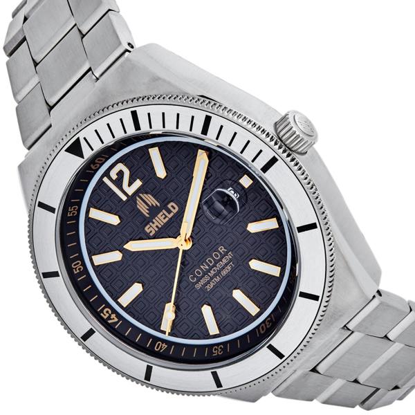 Shield Condor Bracelet Watch w/Date - Gold - SLDSH118-1