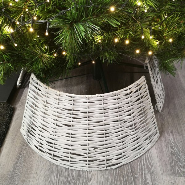 Samuel Alexander 48/70cm Samuel Alexander KD Willow Christmas Tree Skirt Wicker Rattan- Large Light Grey