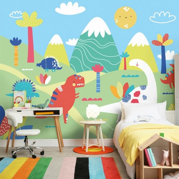 Origin Murals Dinosaur Land Wall Mural - Green