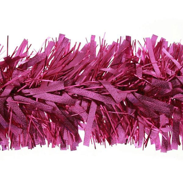 1.8m Hot Pink Christmas Tinsel Garlands, Multi-Pack PVC Decoration for Trees and Home Styling image 1