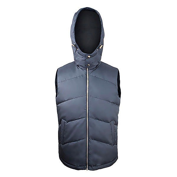 David WeJ Warrington Gilet with Detachable Hood - Navy