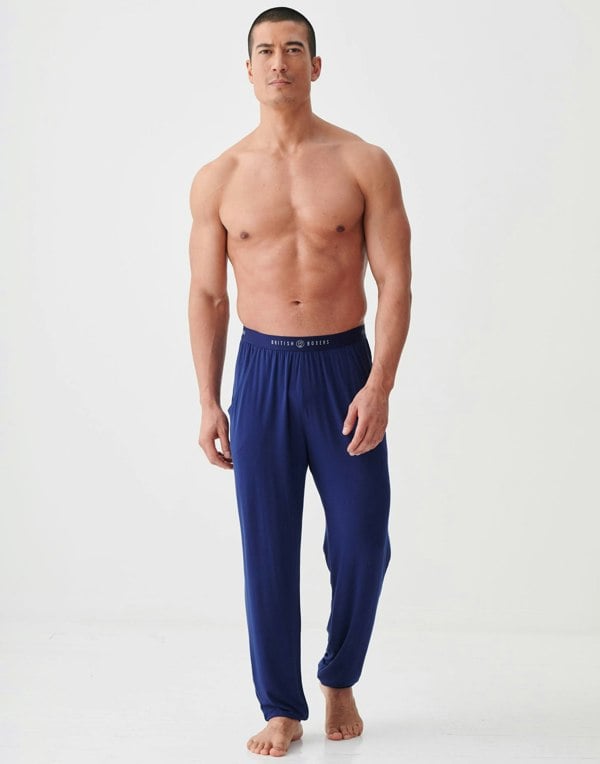 British Boxers Men's Bamboo Pyjama Trousers – Solid Navy