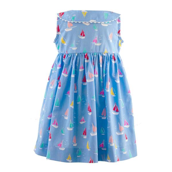 Rachel Riley Sailboat Sleeveless Button-front Dress & Bloomers