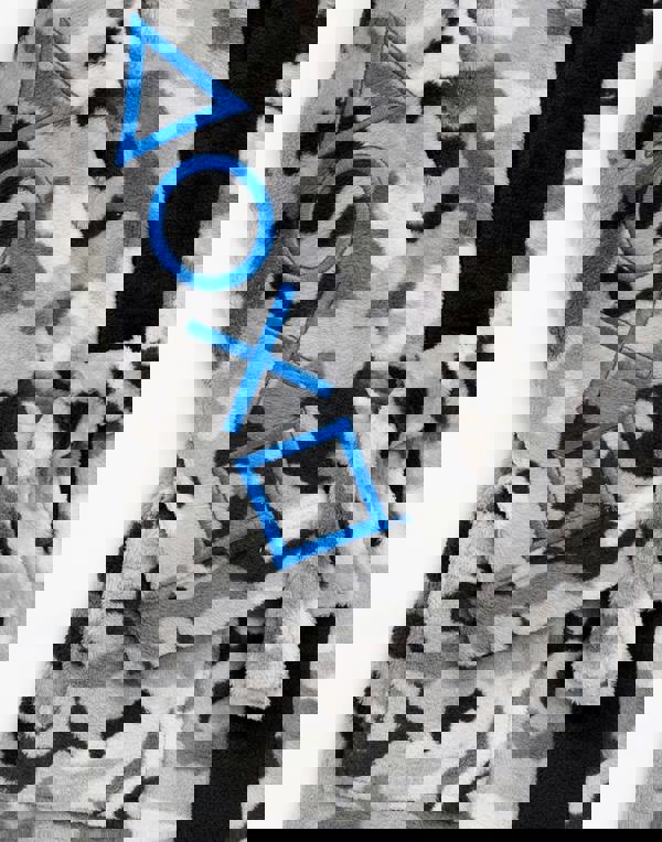 PlayStation Boys Grey Logo Grey Camo Print Bathrobe