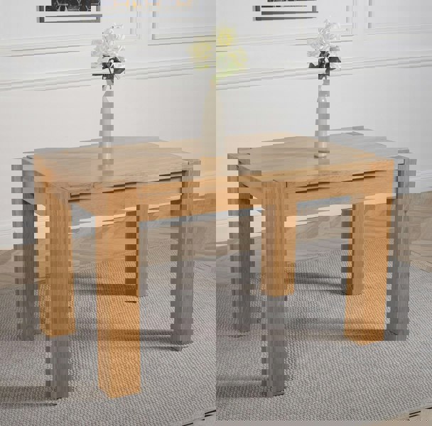 That's Furniture Kuba Small Oak Dining Table with Montana Leather Chairs