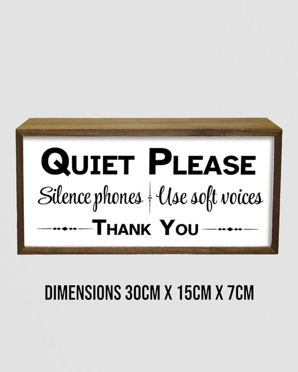 Light Box Quiet Please Sign – Promote Calm & Focus in Any Space