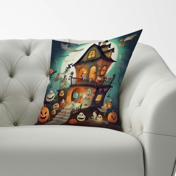 Warren Reed Illustrations A Whimsical Haunted House Cushions