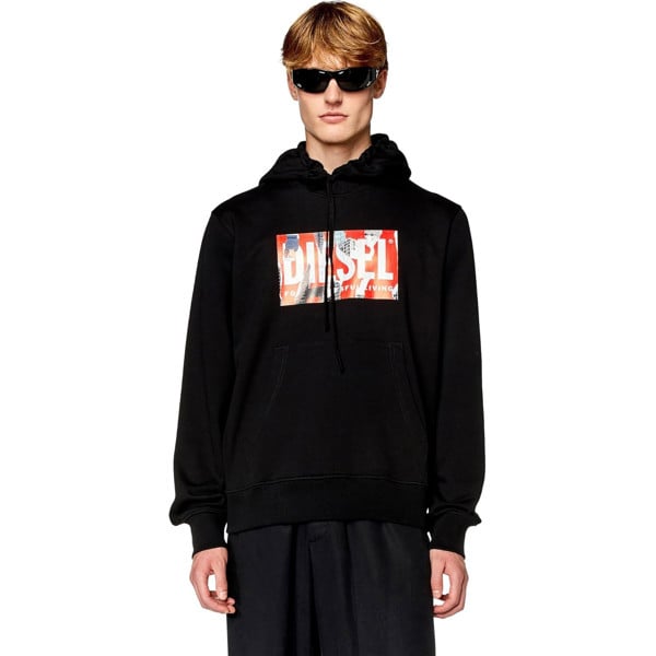 Diesel Torn Modern Hoodie - Black