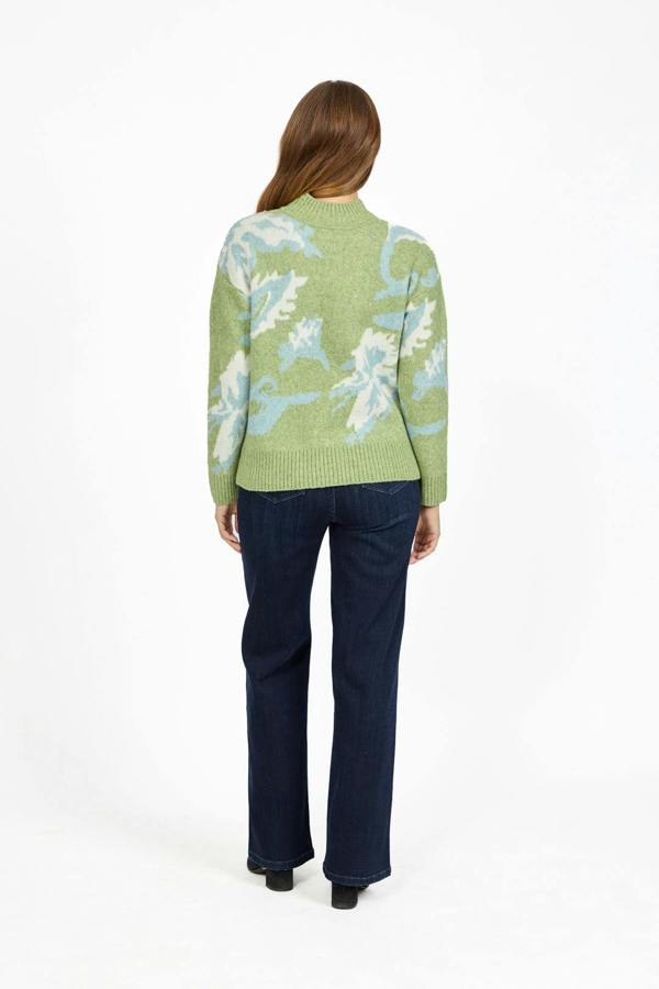 Mudflower Floral Jacquard Crew Neck Knit Jumper
