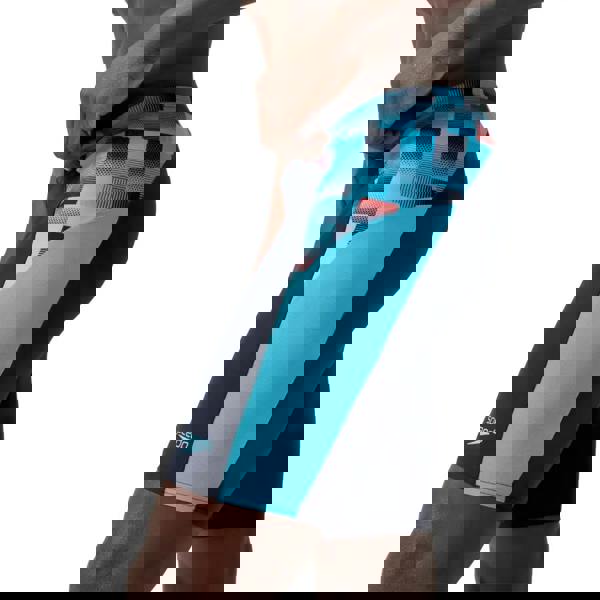 Speedo Endurance+ Max Splice Swim Jammer in navy blue with geometric pattern