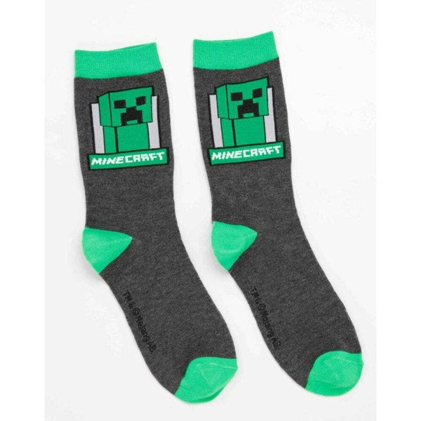 Minecraft Childrens/Kids Creeper Mug and Sock Set - Green/Grey