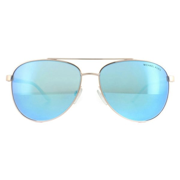 Michael Kors Sunglasses Hvar 5007 104525 Rose Gold White Blue Mirror