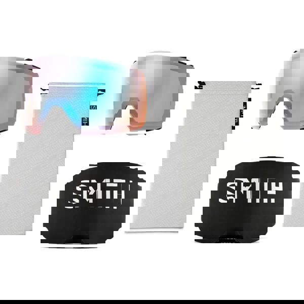 Smith Ski Goggles I/O Mag S 0OR M5 White Chunky Knit ChromaPop Everyday Rose Gold Mirror & CP Storm Rose Flash