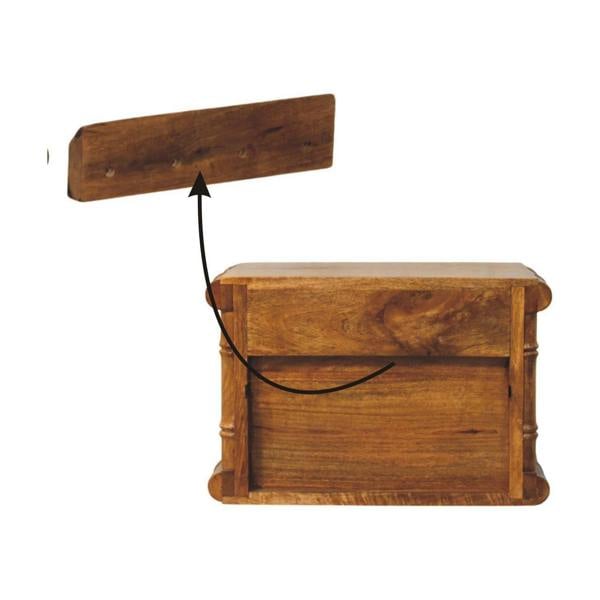 Artisan Furniture Solid Wood Bamboo Open Bedside in Amber Oak Finish, 1 Drawer & 1 Shelf, Brown