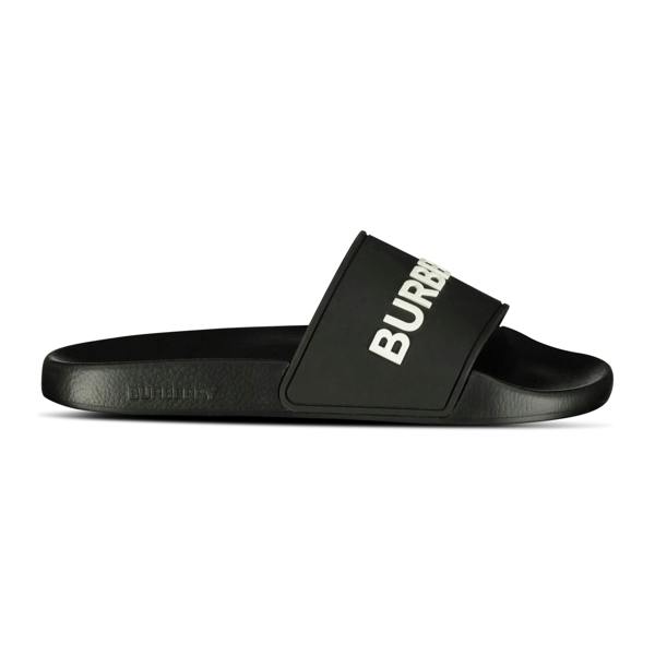 Burberry Logo Tech Furley Sliders Black - chancefashionco