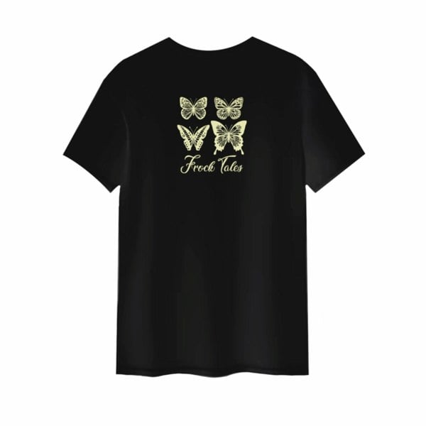 Frock Tales Butterfly Printed Organic Tee - Black