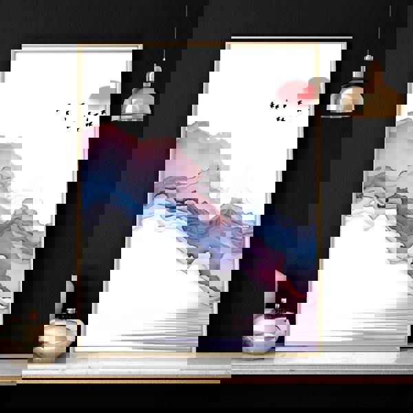 Japanese landscape paintings | set of 3 framed wall art