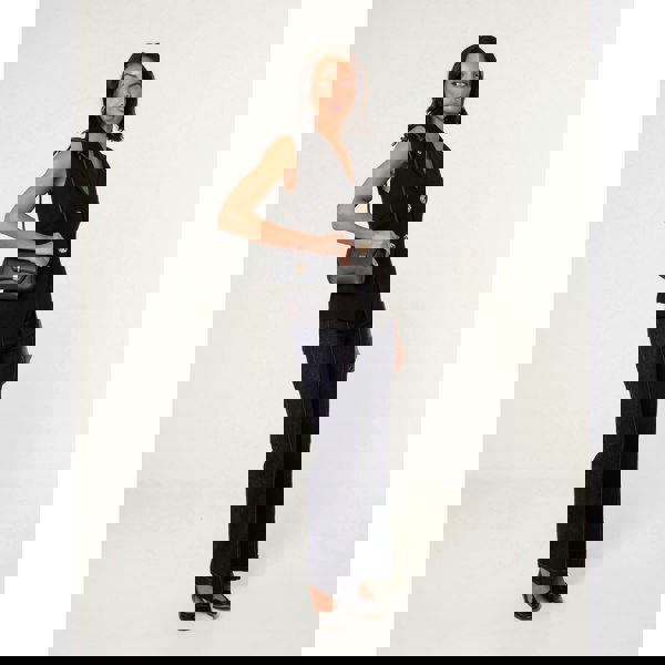 Blue Vanilla Gold Button Front Tailored Vest