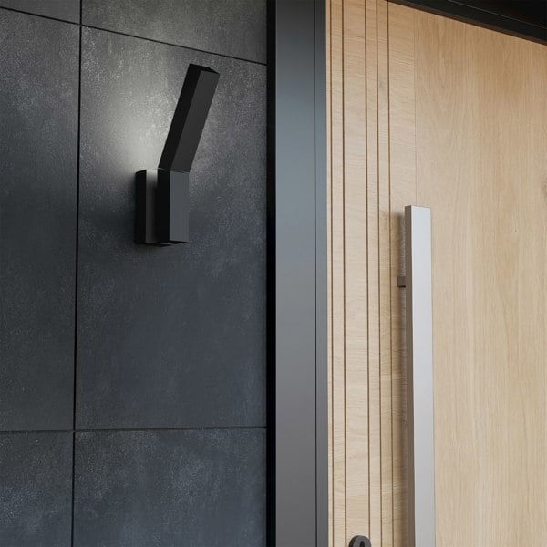 EGLO Ugento Black Steel LED Minimalist Outdoor Wall Light