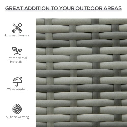 Bobobiy 2 Seater Poly Rattan Garden Bench, All Weather Wicker Garden Loveseat, Outdoor Seating Bench with 240 Load Capacity, Grey