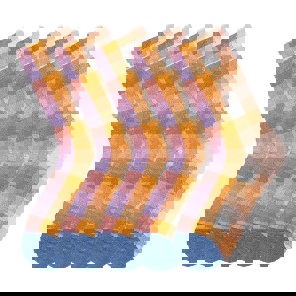 Anysox 5 Pairs Size 5-9 Fashion Socks Combed Cotton Art Light Checkered Abstract Oil Painting Novelty Happy Funny Christmas Gift for Women