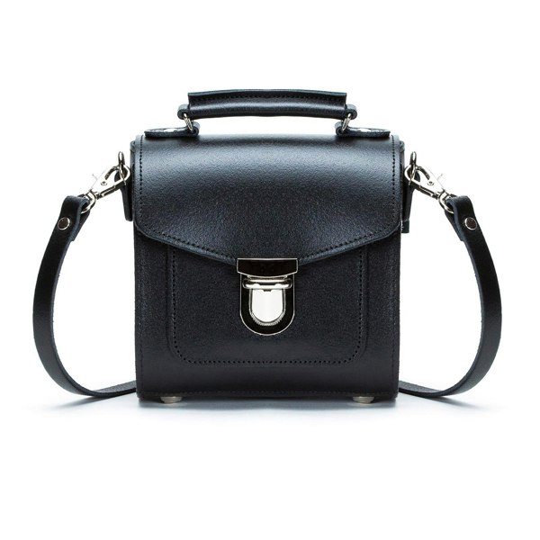 Zatchels Handmade Leather Sugarcube Handbag - Black