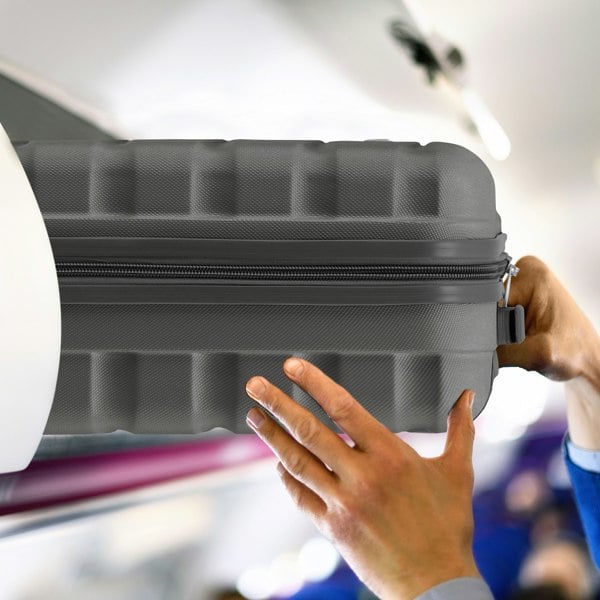 Flight Knight 55x40x23cm Lightweight 4 Wheel Cabin Carry On Suitcase