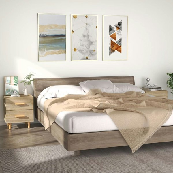 Berkfield Bed Cabinets 2 pcs Sonoma Oak 40x35x47.5 cm